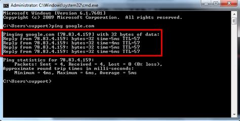 Ping test .